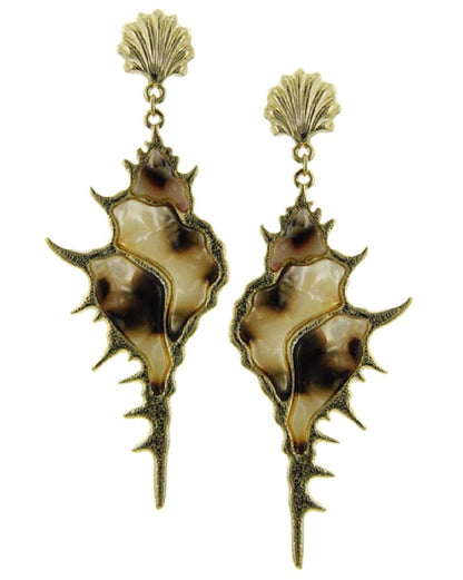 2Chique Boutique Women's Animal Print Shell Fish Dangle Earring