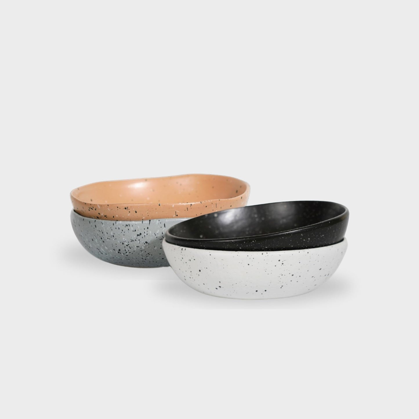 SWEET JULY Edgewater Collection Bowl - Durable, Hand-Thrown Ceramic, 7-Inch Serving Bowl for Cereal, Soup, Salads, & Saucy Dishes - Avail. in White, Black, and Gray (Black Speckled)