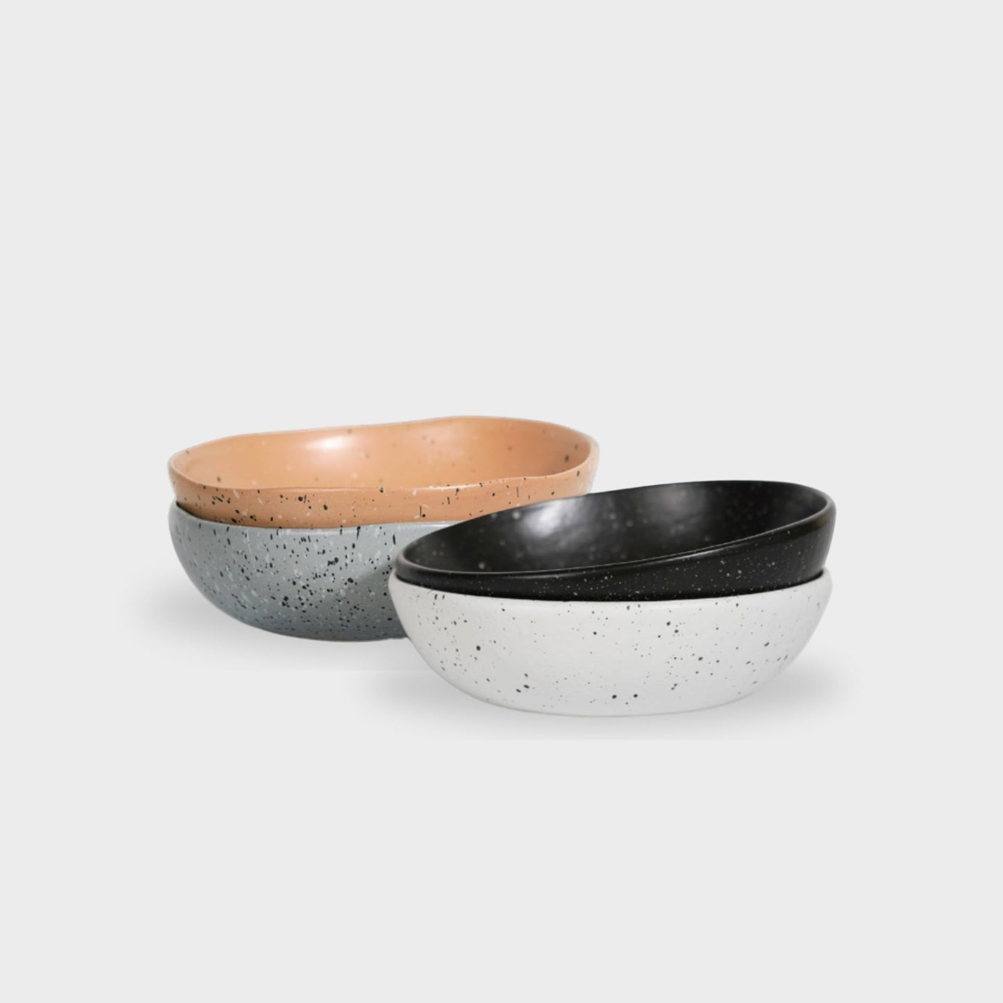 SWEET JULY Edgewater Collection Bowl - Durable, Hand-Thrown Ceramic, 7-Inch Serving Bowl for Cereal, Soup, Salads, & Saucy Dishes - Avail. in White, Black, and Gray (Grey Speckled)