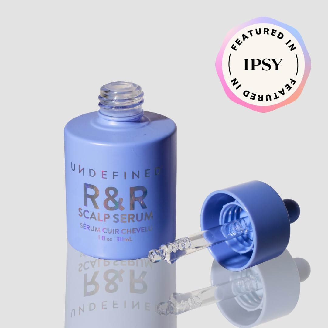 Undefined Beauty R&R Scalp Serum to Revitalize, Nourish, Strengthen for healthy hair infused with clinically proven Peptides, Rosemary, Ashwagandha, Saw Palmetto, Amla, Niacinamide