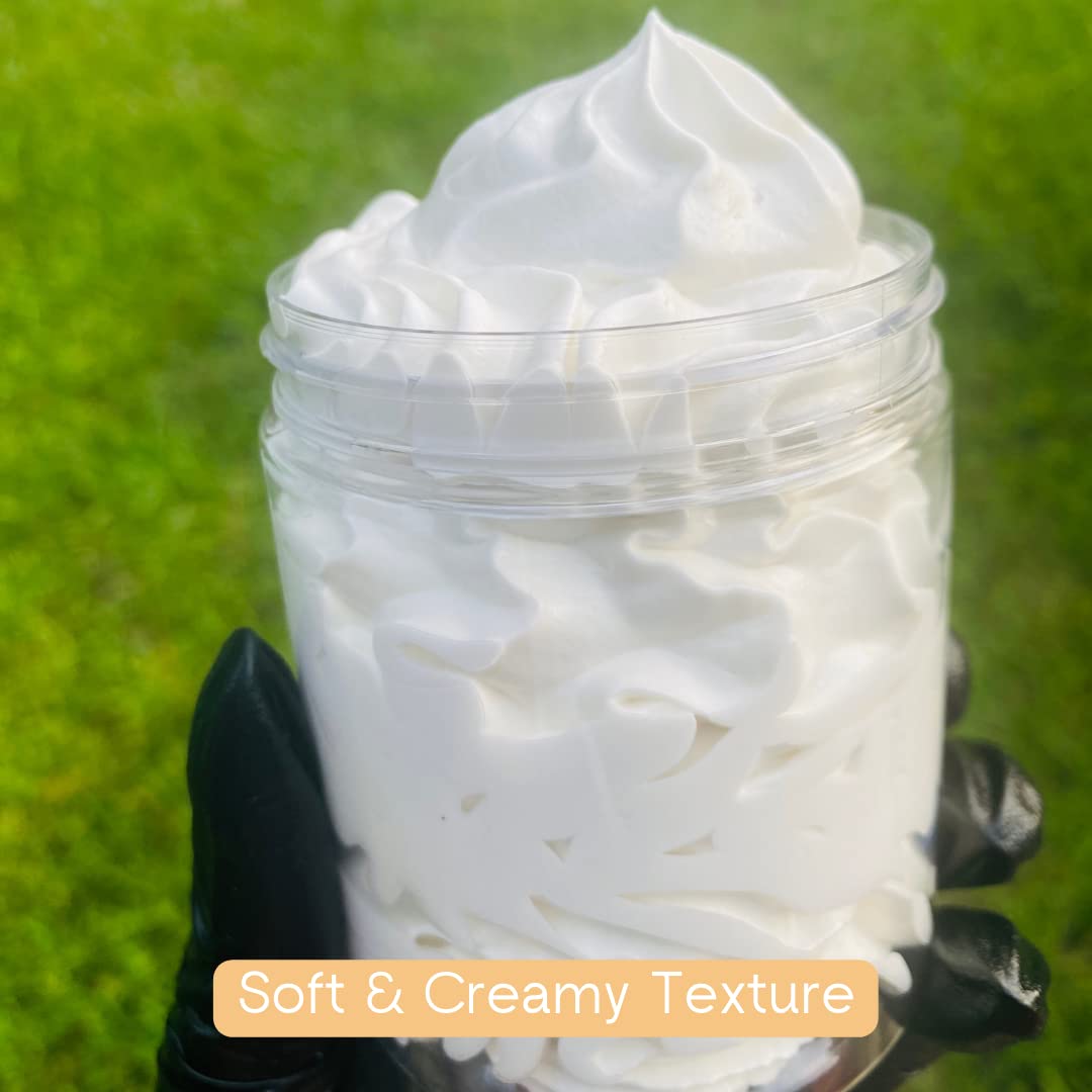 Red Rose Naturals Whipped Body Butter, Scented Vanilla Body Moisturizer 8 oz., Coconut Oil & Shea Butter for Sensitive, Dry Skin, Non-Greasy, Soft & Creamy, Natural Skincare for Women & Men – Vegan