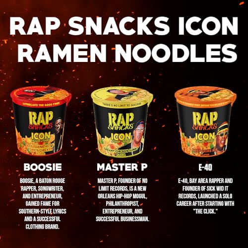 Rap Snacks Louisiana Hot ICON Ramen Noodles Boosie-Pack of 12