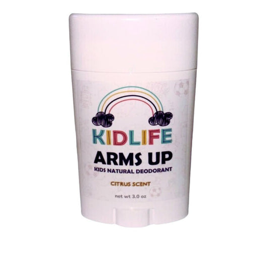 KIDLIFE Arm's Up Natural & Organic Kids Aluminium Free Deodorant - 3 oz, Light Citrus Scent, Vegan, Hypoallergenic, with Baking Soda and Essential Oils by KJ3 Essentials