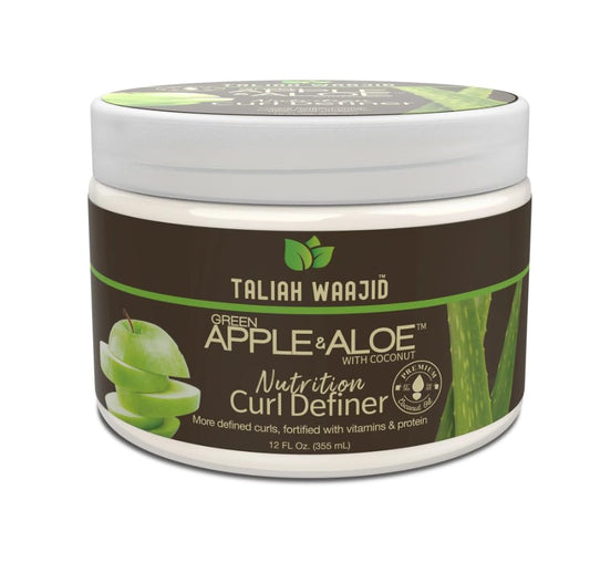 Taliah Waajid Green Apple & Aloe Nutrition Curl Definer | Strengthen & Balance pH Levels | Curl Enhancing For Wavy, Curly, Coily and Kinky Hair | 100% Paraben Free | Premium Coconut Oil - 12oz (T124)