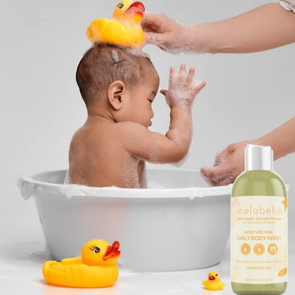 Melabebe Organic Baby Wash - Kids Eczema Body Wash Toddler Shampoo and Body Wash, Natural Baby Shampoo, Baby Sensitive Skin Body Wash, Kids Soap and Body Wash, Hypoallergenic Baby Wash - 8oz