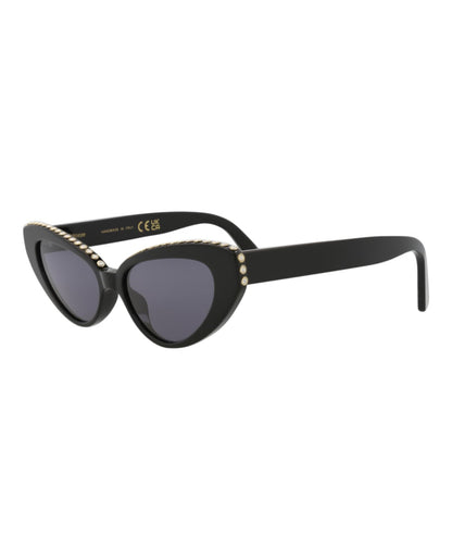 KIMEZE Women's Damba Sunglasses, Black/Rhinestone, One Size