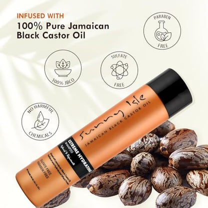 Sunny Isle Jamaican Black Castor Oil Extreme Hydrating Shampoo, Orange, 10 Fl Oz, Packaging May Vary