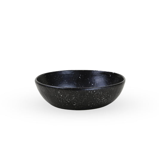 SWEET JULY Edgewater Collection Bowl - Durable, Hand-Thrown Ceramic, 7-Inch Serving Bowl for Cereal, Soup, Salads, & Saucy Dishes - Avail. in White, Black, and Gray (Black Speckled)