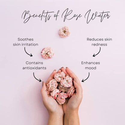 Red Rose Naturals Rosewater Toner, 100% Natural Hydrating Rose Water for Hair and Face, Gentle Formula, Suitable Sensitive Skin, Alcohol Free 4 oz. Spray Bottle