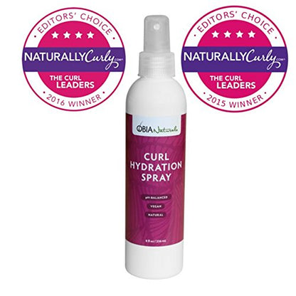 OBIA Naturals Curl Hydration Spray - Refreshing, Moisturizing, Nourishing Hydrator for Dry Hair and Curls, 8 ounce.