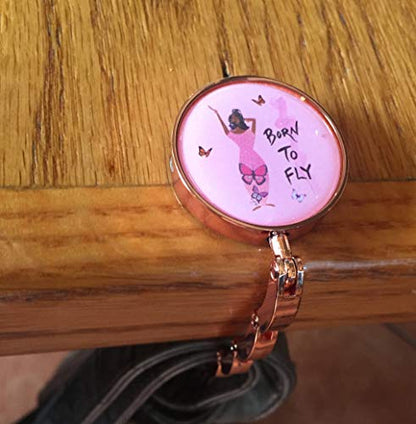 Shades of Color Purse Hanger, Born to Fly, 2.5 x 1.73 inches (PH138)