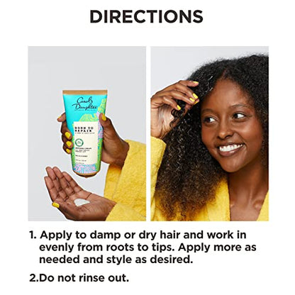 Carol's Daughter Born To Repair Leave In Hair Cream, Moisturizing, Curl Defining and Anti Frizz Hair Care for Curly Hair with Shea Butter, 6.8 Fl Oz