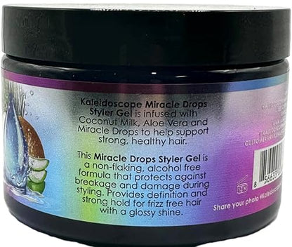 Kaleidoscope Miracle Drops Styling Gel | Strong Hold | Conditioning Hair Gel 12 fl oz