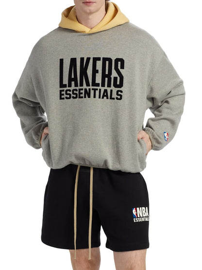 Fear of God Essentials, Lakers Fleece Hoodie, X-Small, Warm Heather