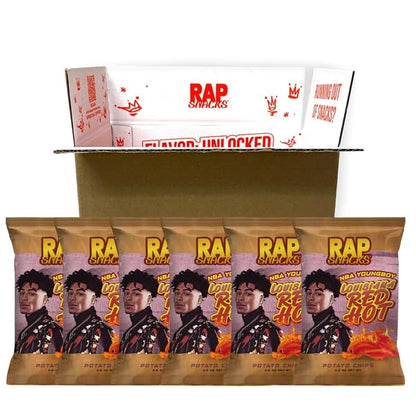 Rap Snacks YoungBoy Never Broke Again Louisiana Red Hot Potato Chips 2.5 Oz Bags - Pack of 6