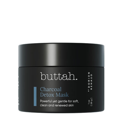 Buttah Skin Charcoal Detox Mask 1 fl oz e 30 mL - Activated Charcoal - African Butters - Rose Water - Detoxifying and deep cleansing mask for melanin rich skin - Black Owned Skincare