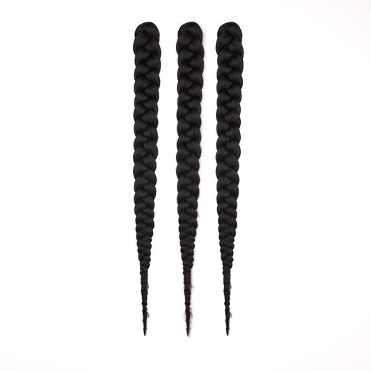 Dosso Beauty 3 Pack Hypoallergenic Pre-Stretched Braiding Hair, 28 Inches, Itch-Free, Fast Drying, Hot Water Set, Light-weight-85g, Synthetic, Natural Looking color- (#2)