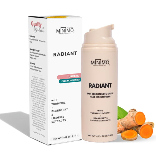 Minimo Radiant Brightening Daily Face moisturizer for Women | Naturally brightens skin discoloration and hyper-pigmentation |Best face moisturizer for women |face sunscreen moisturizer for oily skin