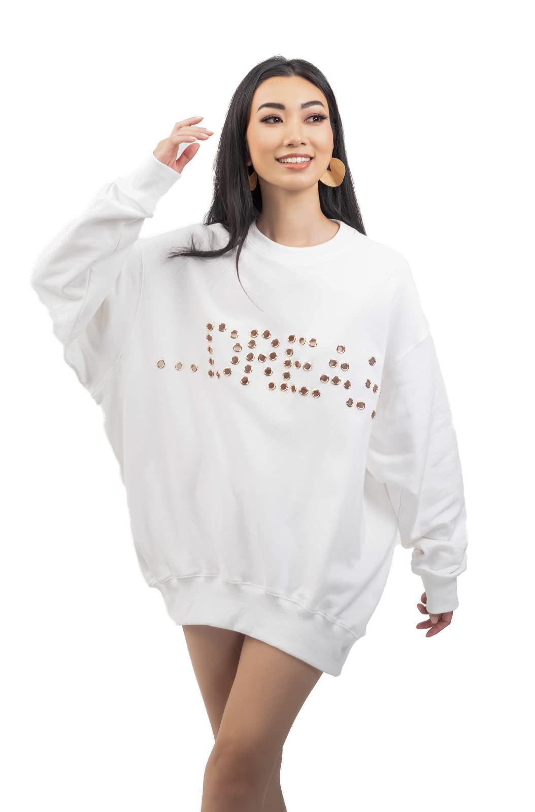 Pantora Dream Grommet Sweatshirt, Off White, Small