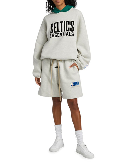 Fear of God Essentials, Celtics Fleece Hoodie, Small, Light Heather