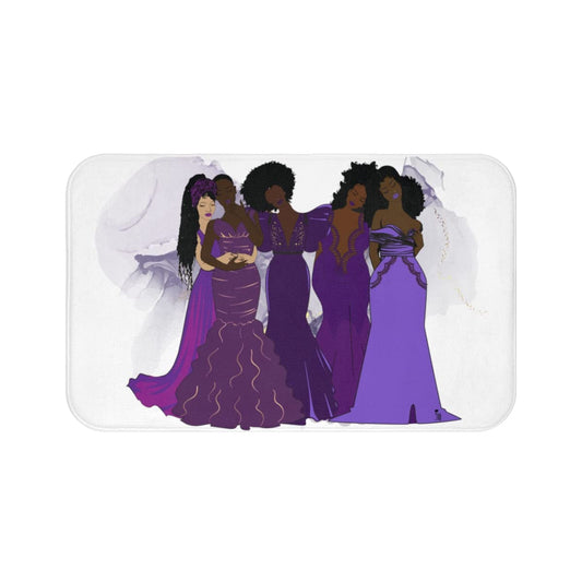 Pardon My Fro Harmony Bathroom Mat - Cushioned Soft Absorbent Bath Rugs with Printed Design - Washable Shower Mat Non Slip - Stylish Microfiber Bath Mat - Harmony Purple Bath Mat 30" X 20"