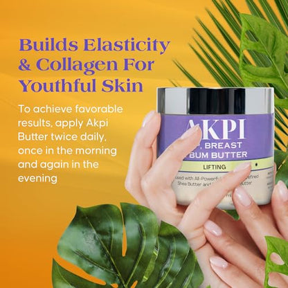 RA COSMETICS Akpi Lifting Butter for Butt, Hips, and Breasts - Surgery-Free Beauty Solution & Butt Enhancement Cream Moisturizer for Firming and Toning your Skin | Hip Lift Massage Cream, 12oz