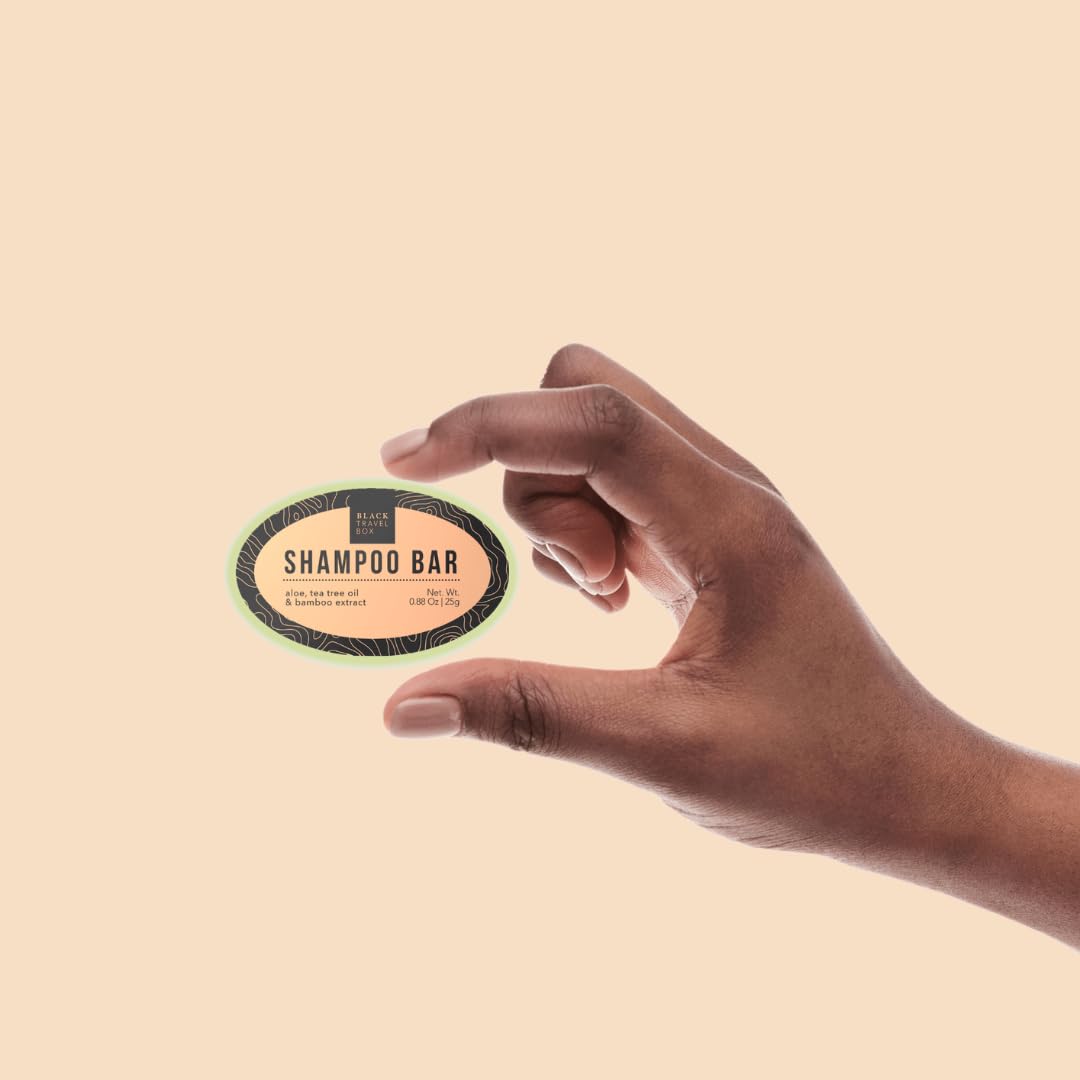 BLACKTRAVELBOX Carry On Starter Kit - 5 Travel-size Beauty Essentials, Shampoo, Conditioner, Body Lotion, Hair Balm, Lip Balm, TSA Friendly