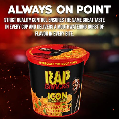 Rap Snacks Louisiana Hot ICON Ramen Noodles Boosie-Pack of 12