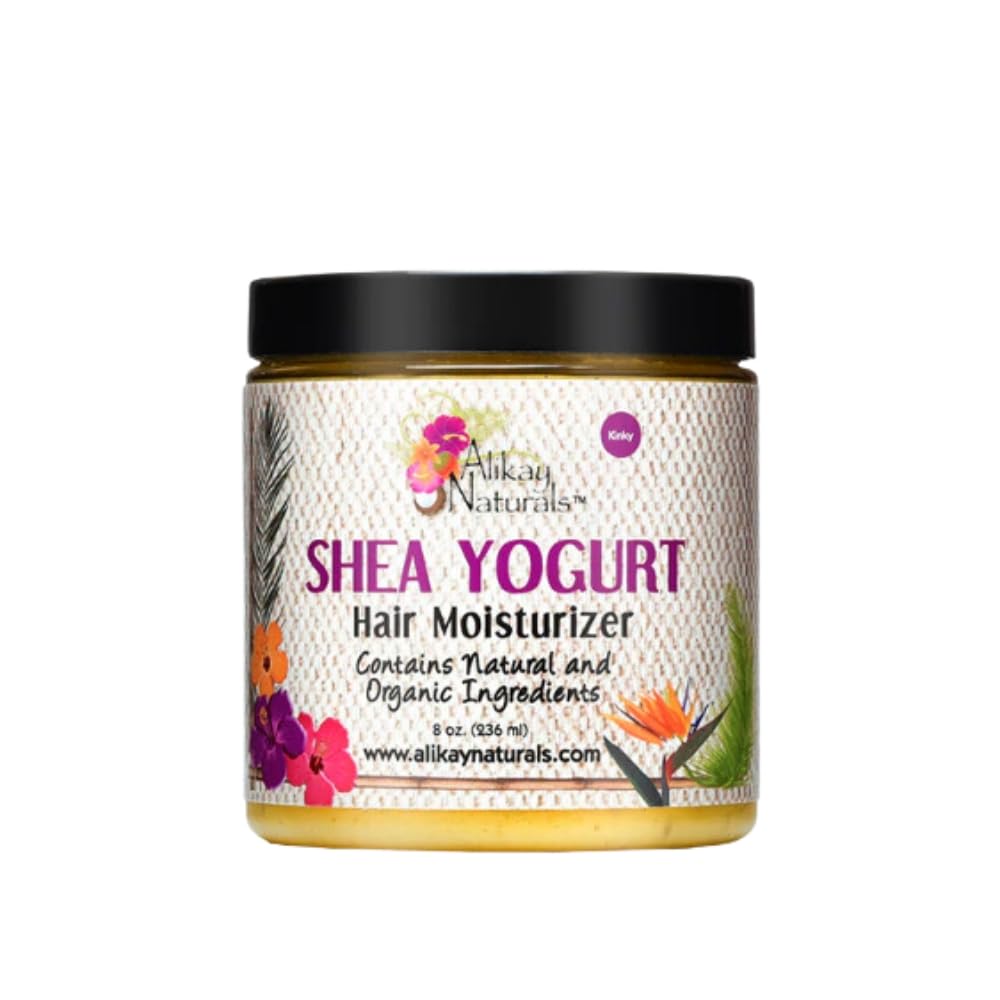 Alikay Naturals Shea Yogurt Hair Moisturizer Natural Raw Shea Butter, Argan & Coconut Oil 8 Ounce