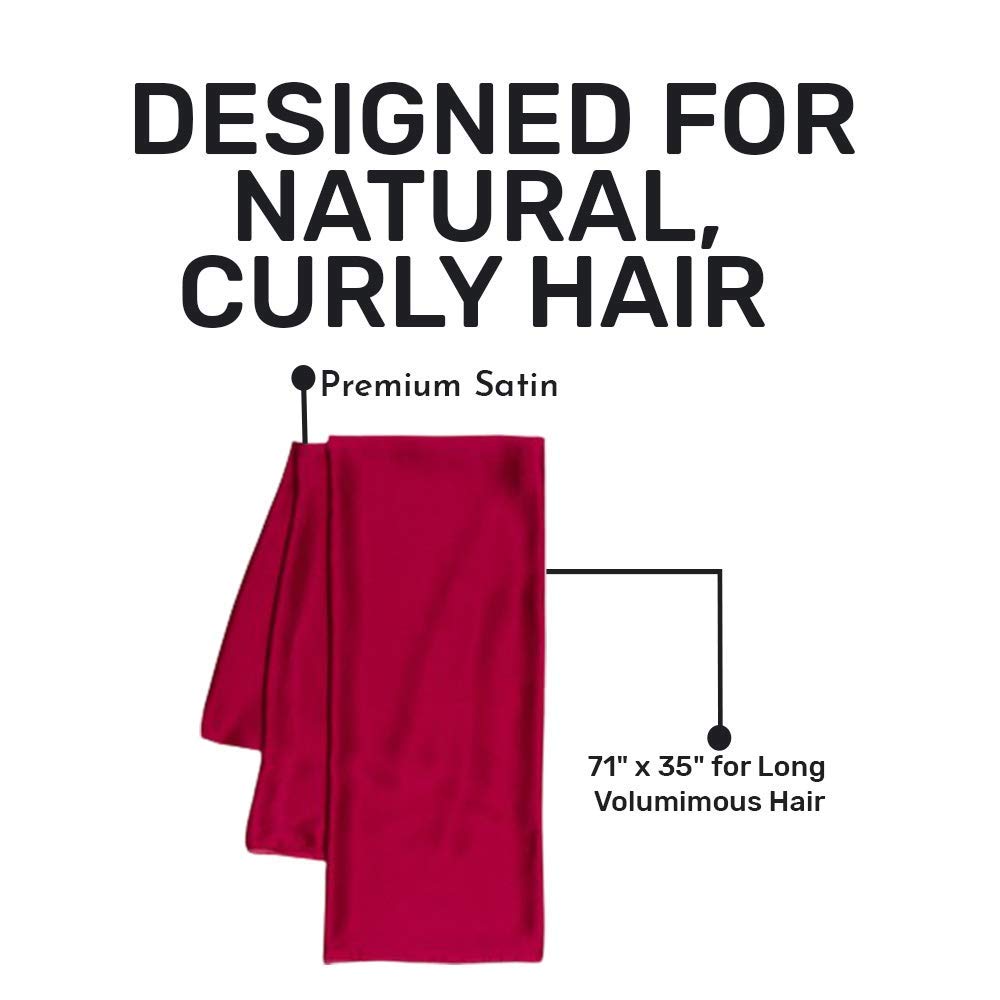 100% Satin Head Scarf | Headwrap for Women | Hair Turban for Black Women (Black)