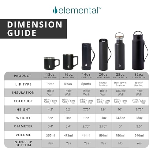 Elemental Iconic Kids Water Bottle with Straw Lid & Stress Reliever Pop It Handle, Leak-Proof When Closed, Triple Insulated Stainless Steel Reusable Thermos Water Bottle, 20oz - Dragon