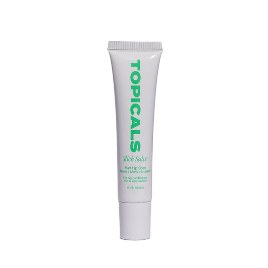 Topicals Slick Salve Mint Glossy Lip Balm | Soothes Discomfort, Strengthens Barrier and Provides Lasting Hydration & Relief | Vegan, Paraben-Free Formula with Hyaluronic Acid and Ceramides (0.5 Fl Oz)