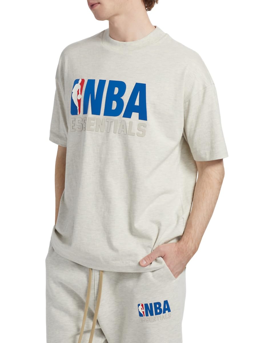 Fear of God Essentials, NBA Cotton Jersey Crewneck T-Shirt, Large, Light Heather