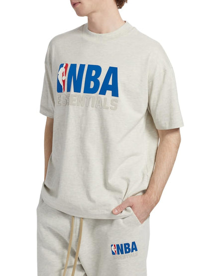 Fear of God Essentials, NBA Cotton Jersey Crewneck T-Shirt, Large, Light Heather