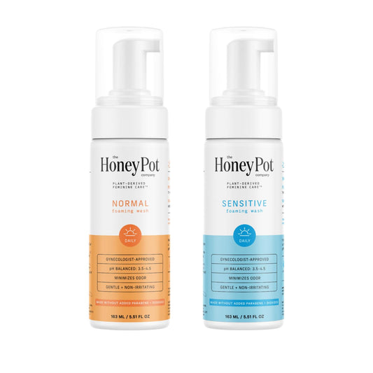 The Honey Pot Company - Normal & Sensitive Feminine Wash Bundle - Herbal Infused Natural Hygiene Wash for Sensitive Skin Types - PH Balanced Plant Based Feminine Products