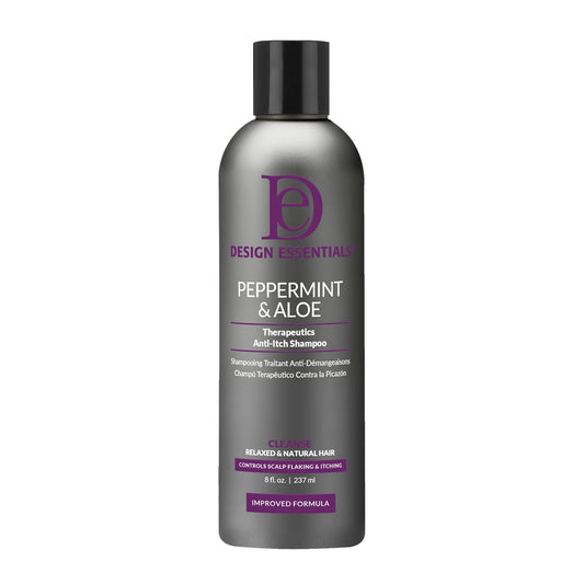 Design Essentials Peppermint & Aloe Therapeutics Anti-Itch Shampoo For Instant Scalp and Dandruff Relief - 8 Oz