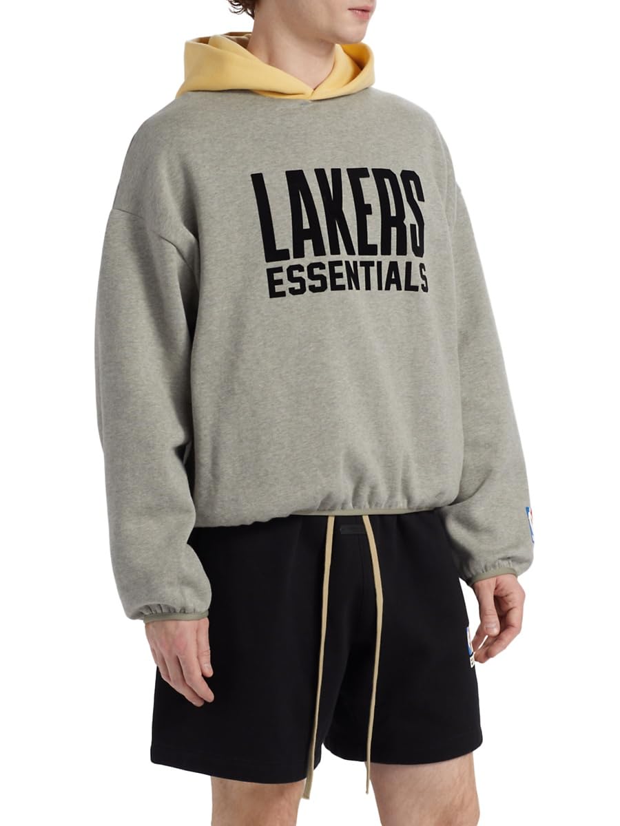 Fear of God Essentials, Lakers Fleece Hoodie, X-Small, Warm Heather