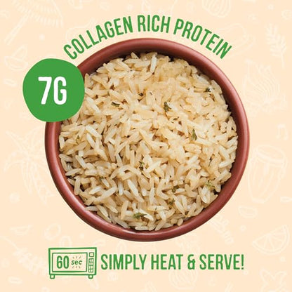 A Dozen Cousins Microwave Rice Cooked in Chicken Bone Broth | 7g Protein with Collagen | Rice for Meals, Sides (3 Flavor Variety Pack, 6 Pack)