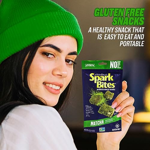 SPARK BITES Matcha - Green Tea (Pack of 6) Allergen Free Vegan Healthy Energy Snack - A Steady Release of Wholesome Energy with NONE OF THE TOP 8 ALLERGENS - Vegan, Non-GMO, Gluten-Free