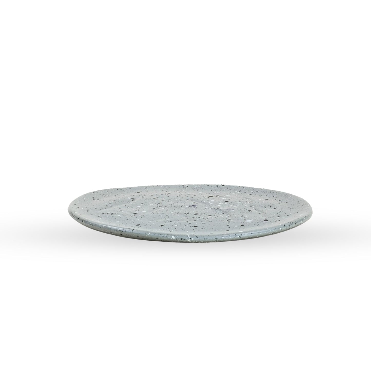 SWEET JULY Edgewater Ceramic Side Plate, Handcrafted, Durable, Dishwasher & Microwave Safe, Speckled Design, Available in White, Black, Gray and Chai – 7” Plate (Grey Speckled)