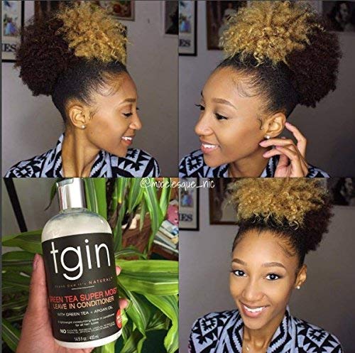 tgin Green Tea Super Moist Leave in Conditioner For Natural Hair, Argan oil, White, Green Tea, Shea butter, 13 Fl Oz