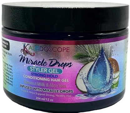 Kaleidoscope Miracle Drops Styling Gel | Strong Hold | Conditioning Hair Gel 12 fl oz