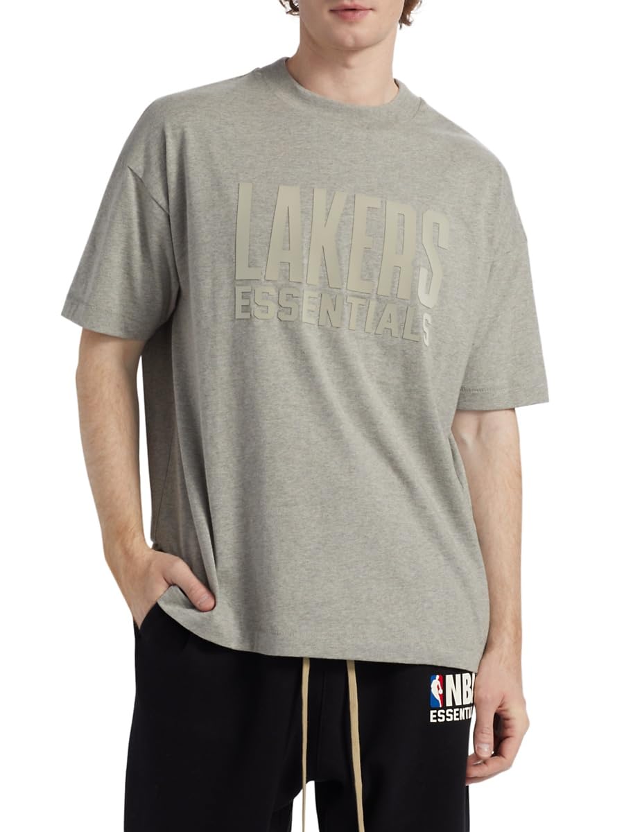 Fear of God Essentials, Lakers Cotton Jersey Crewneck T-Shirt, Medium, Warm Heather