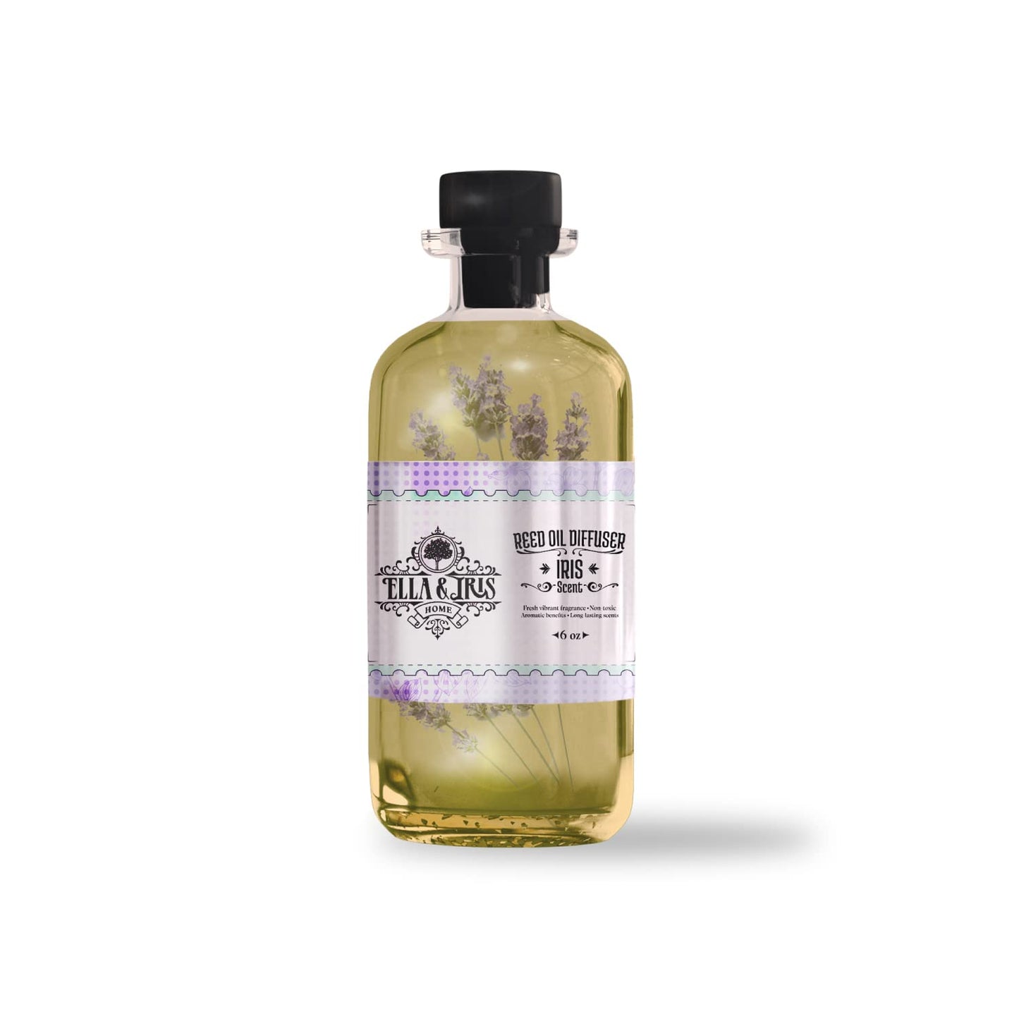 Ella & Iris Home Iris and Clean House Fragrance Reed Diffuser Bundle - Long Lasting Relaxing for Home & Room Fragrance - Aromatherapy Benefits & Non-Toxic - Home & Office Decor Gift (6oz)