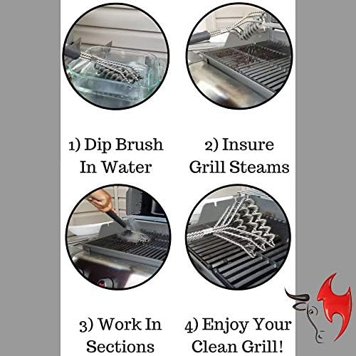 Kona Safe/Clean Grill Brush - Bristle Free BBQ Grill Brush for Outdoor Grill- 100% Rust Resistant Stainless Steel Barbecue Grill Cleaner - Safe for Porcelain, Ceramic, Steel, Cast Iron, Grilling Gift