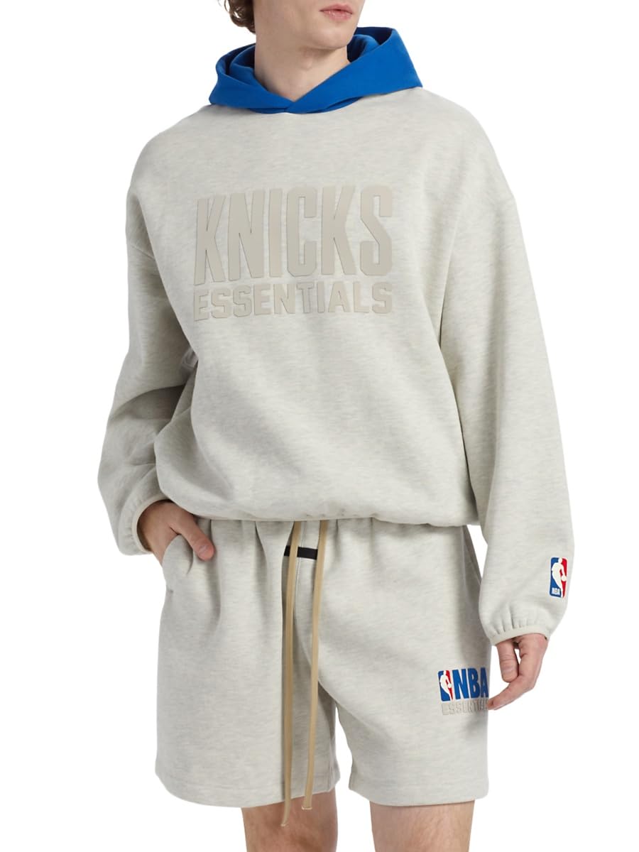 Fear of God Essentials, Knicks Fleece Hoodie, X-Small, Light Heather
