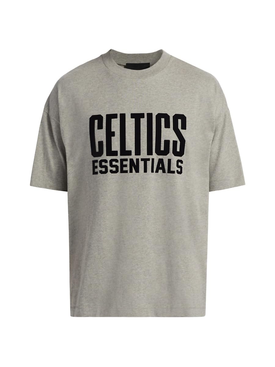 Fear of God Essentials, Celtics Cotton Jersey Crewneck T-Shirt, Small, Warm Heather