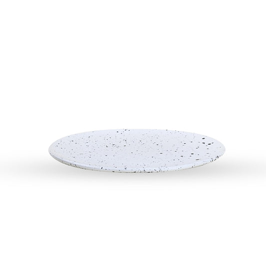 SWEET JULY Edgewater Ceramic Side Plate, Handcrafted, Durable, Dishwasher & Microwave Safe, Speckled Design, Avail. in White, Black, Gray and Chai – 7” Plate (White Speckled)