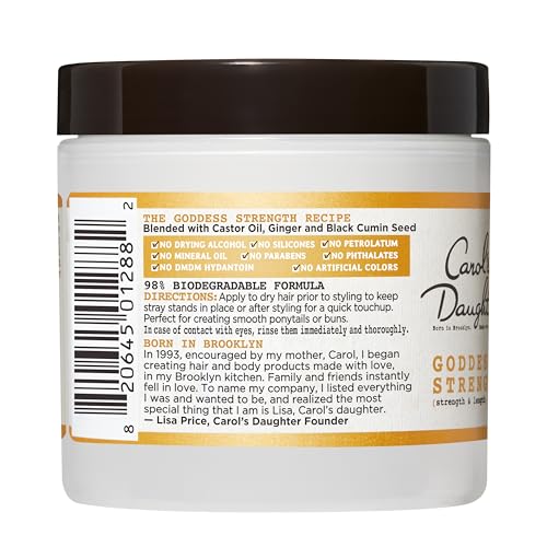 Carol's Daughter Goddess Strength Smooth and Shape Hair Balm, Hair Cream for Weak, Breakage-Prone Hair, 5.5 Fl Oz