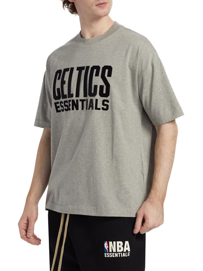 Fear of God Essentials, Celtics Cotton Jersey Crewneck T-Shirt, Small, Warm Heather